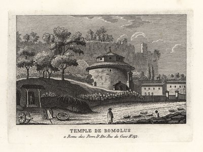Vista del Templo de Rómulo, la basílica de Santi Cosma e Damiano, Foro, Roma de Unbekannt
