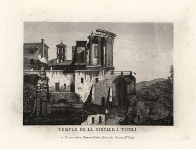 Vista del Templo de la Sibila o el Templo de Vesta en Tívoli de Unbekannt