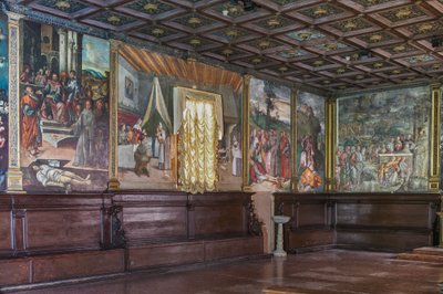 Vista del muro oriental y parte del meridional de la Basílica de San Antonio (Basílica del Santo), Escuela del Santo, Padua, Italia (foto) de Unbekannter Künstler
