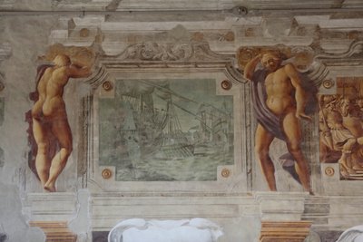 Vista de los frescos de Sisto Badalocchio Rosa, Palacio Bentivoglio, Gualtieri, Emilia Romagna, Italia (foto) de Unbekannter Künstler