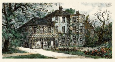 Vista de la casa o redigea de Charles Darwin (1809-1882) "El origen de las especies". Grabado del siglo XIX de Unbekannter Künstler