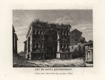 Vista de las ruinas del Arco de Jano Cuadrifronte, Roma de Unbekannt