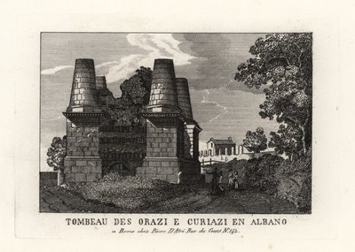 Vista de las ruinas del Mausoleo de los Horacios y Curiacios en la Vía Apia, Roma de Unbekannt