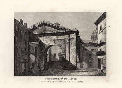 Vista de las ruinas del Pórtico de Octavia, Roma de Unbekannt