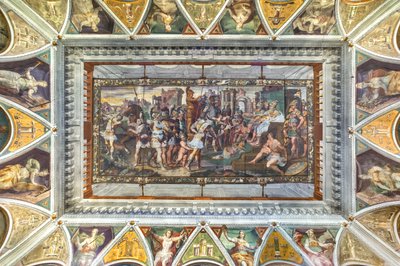 Vista del valut de la Sala de Ulises, Palazzo della Prefettura, Bérgamo, Italia (foto) de Unbekannter Künstler