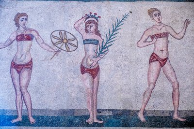 Villa Romana del Casale, Piazza Armerina, Sicilia, Italia. Mosaico. de Unbekannter Künstler
