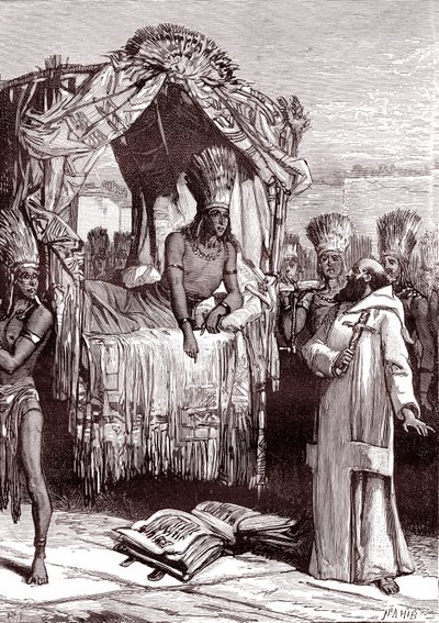 Vincent de Valverde y ATAHUALPA de Unbekannter Künstler