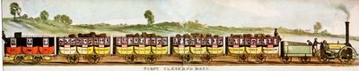 Vagones para pasajeros de primera clase, Ferrocarril Liverpool-Manchester de Unbekannter Künstler