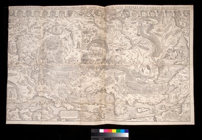 Mapa mural de la campaña turca de 1529 por Johann Haselberg y Christoph Zell, Núremberg de Unbekannt