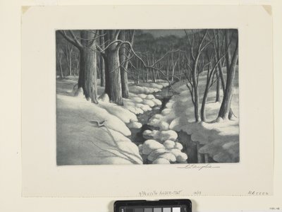 Escena invernal (aguafuerte y punta seca) de Unbekannter Künstler