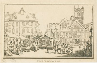 Wolverhampton - Plaza del Mercado: grabado, nd [c 1799] de Unbekannt