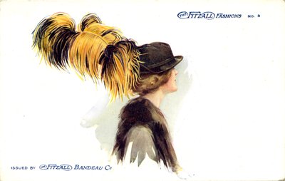 Mujer con sombrero de pluma de avestruz de Unbekannter Künstler