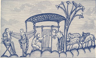 Mujer tejiendo, 1130 - 1174 d.C. de Unbekannter Künstler