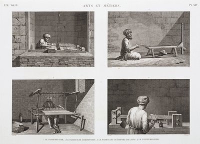 Lana y estambre, taller de tejedores, Egipto, c. 1798 de Unbekannt