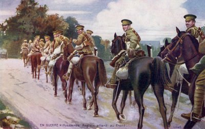 Primera Guerra Mundial: Húsares ingleses en el frente. de Unbekannter Künstler