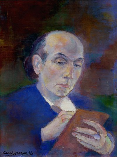 El escritor y poeta Joe Bousquet (1897-1950) en su habitación de Carcassonne (Aude). El poeta es un representante escribiendo, tumbado en la cama. Retrato de Jean Camberoque (1917-2001) de Unbekannter Künstler
