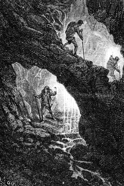 facsímil de la novela "Viaje al centro de la Tierra" de Julio Verne (grabado) de Unbekannter Künstler