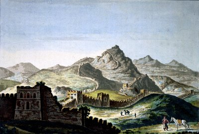 la gran muralla china, c. 1820 (grabado) de Unbekannter Künstler