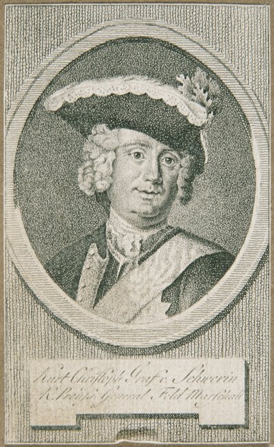 El mariscal de campo prusiano Kurt Christoph Graf von Schwerin de Unbekannter Stecher