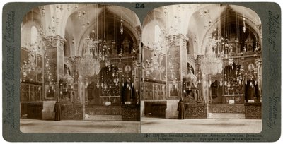 Iglesia de los cristianos armenios, Jerusalén, Palestina, 1897 de Underwood and Underwood