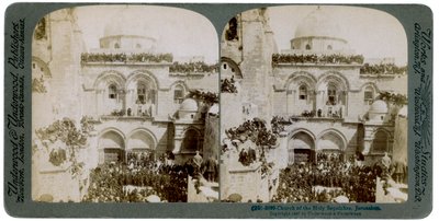 Iglesia del Santo Sepulcro, Jerusalén, Palestina, 1897 de Underwood and Underwood