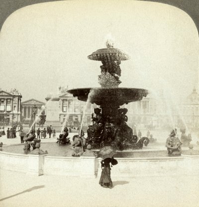 Fuente, Place de la Concorde, París, Francia de Underwood and Underwood