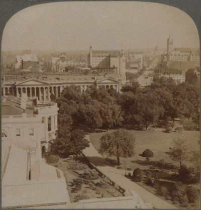 Desde el Departamento de la Marina...pasando por la Casa Blanca y el Tesoro, hasta el Capitolio, Washington, EE.UU., 1902 de Underwood and Underwood