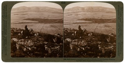 El campo de batalla de Gedeón y la colina de Moreh, al norte de Jezreel, Palestina, 1900 de Underwood and Underwood