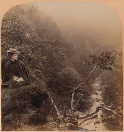Le concedo valiente, pero salvaje como la ola atronadora de Bracklinn - La dama del lago de Scott, 1898 de Underwood and Underwood