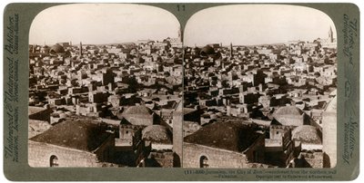 Jerusalén, vista desde la muralla norte, Palestina, 1897 de Underwood and Underwood
