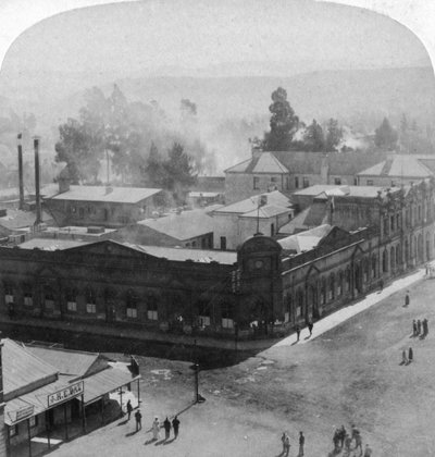 Mirando al noroeste hacia la cordillera Daspoort, Pretoria, Sudáfrica, 1901 de Underwood and Underwood