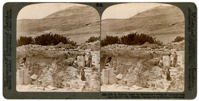 Monte Gerizim, donde los samaritanos adoraban, Palestina, 1900 de Underwood and Underwood