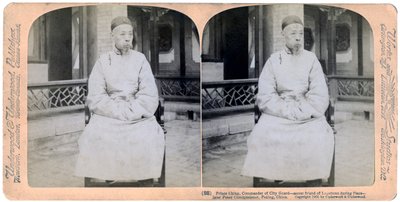 Príncipe Ching, comandante de la guardia de la ciudad, Pekín, China, 1901 de Underwood and Underwood