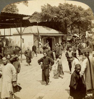 Escena de calle, Cantón, China de Underwood and Underwood
