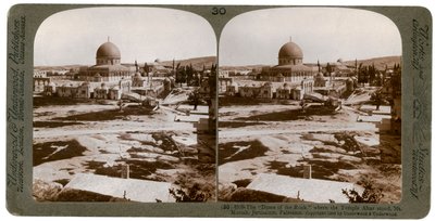 La Cúpula de la Roca, donde estaba el Altar del Templo, Monte Moriah, Jerusalén, Palestina, 1900 de Underwood and Underwood