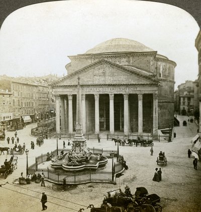 El Panteón y la Piazza della Rotunda, Roma, Italia de Underwood and Underwood