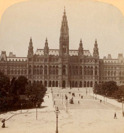 El gran Rathaus, Viena, Austria Torre de 320 pies de altura, 1899 de Underwood and Underwood