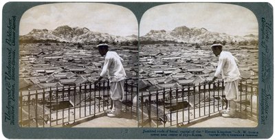 Los techos desordenados de Seúl, capital del Reino Ermitaño de Corea, 1904 de Underwood and Underwood