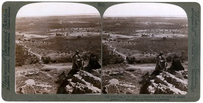 La llanura del río Jordán, vista desde las ruinas de la antigua Jericó, Palestina, 1903 de Underwood and Underwood