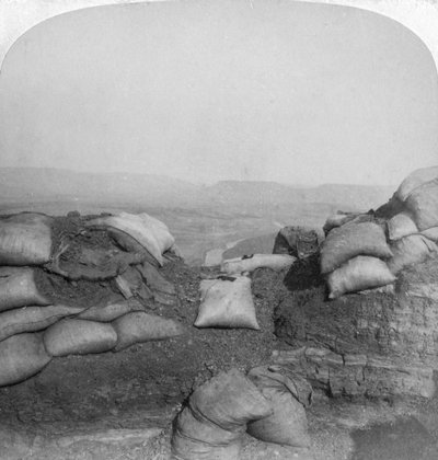 Vista desde Spion Kop, Sudáfrica, Segunda Guerra Bóer, 1901 de Underwood and Underwood