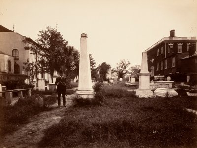 (Monumentos desplazados, Primera Iglesia Presbiteriana, Charleston, Carolina del Sur, tras el terremoto) de Unidentified
