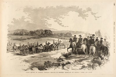 Gran Revista de la Brigada del General Thomas, en Maryland Occidental por el General Banks y su Estado Mayor, de "El Soldado en Nuestra Guerra Civil". de Unidentified