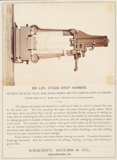 [Martillo de Caída de Vapor, Bement, Miles and Company, Filadelfia] de Unidentified