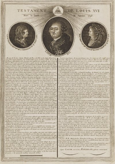 Testamento de Luis XVI de Unidentified