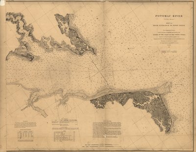Río Potamac (en cuatro hojas) de United States Coast Survey