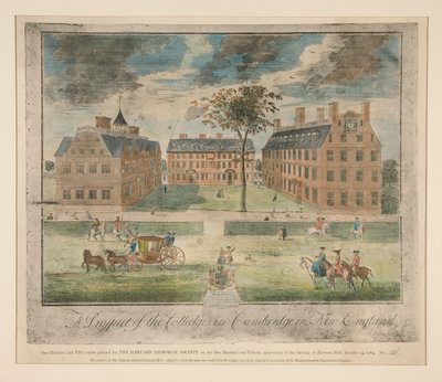 Una perspectiva de los colegios de Cambridge en Nueva Inglaterra; reproducción realizada para el Dr. Samuel Abbott de Unknown