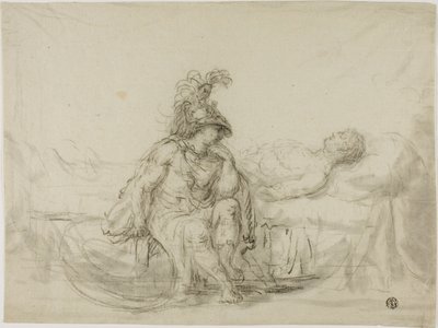 Aquiles Llorando a Patroclo de Unknown