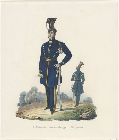 Cordón belga, 1830 Oficial del 2º Regimiento de Lanceros Belgas (título sobre el objeto) de Unknown