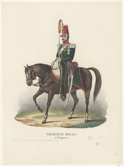 Cazador voluntario belga, 1830 Chasseur Belge (2.me Régiment) (título sobre objeto) de Unknown
