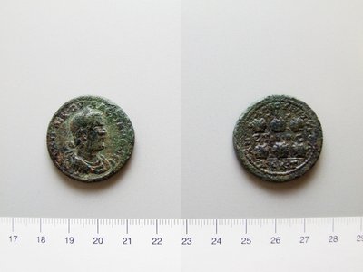 Moneda de Valeriano, Emperador de Roma; Galieno, emperador de Roma de Anazarbus de Unknown